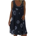 thumbnail image 2 of Vestido de playa de verano para mujer 2024 vintage estampado floral sin mangas cuello redondo vestidos sueltos plisados vestido de playa fluido, 2 of 5