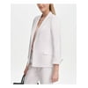 CALVIN KLEIN Womens White Notched Lapels Open Front Wear To Work Blazer Jacket Petites 2P