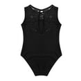 thumbnail image 5 of inhzoy Little Big Girls Sleeveless Floral Lace Ballet Dance Leotard Black 10-12, 5 of 7