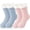 B-Blue+Pink, variant on Loritta Secret Women's Fuzzy Slipper Socks 2 Pairs Winter Cozy Warm Thick Socks with Non-Slip Grippers