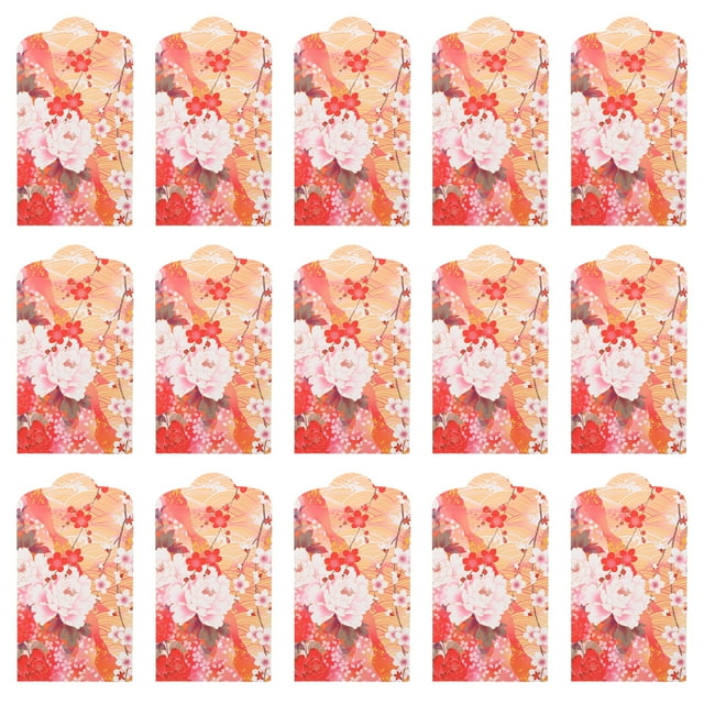 30Pcs Flower Printed Money Bag Japanese Style Money Pouch Unique Red Envelopes