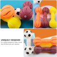 thumbnail image 2 of 4 piezas de juguete de masticación para perros y cachorros, juguete de vinilo para masticar, chirriante, juguete interactivo para la dentición de mascotas, 2 of 5