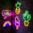 thumbnail image 7 of Isaac Jacobs LED Neon ‘White & Pink “hello” Word Bubble’ Wall Sign, Powered by USB Wire, 7 of 7