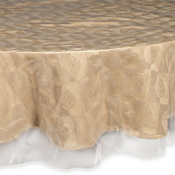 Easy Care Super Clear Vinyl Oval Tablecloth Protector Sewn Edges 54