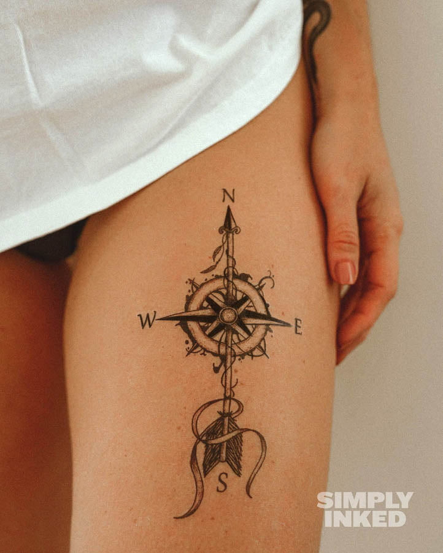 Compass Tattoo Design Download High Resolution Digital Art PNG Transparent  Background Printable SVG Tattoo Stencil - Etsy