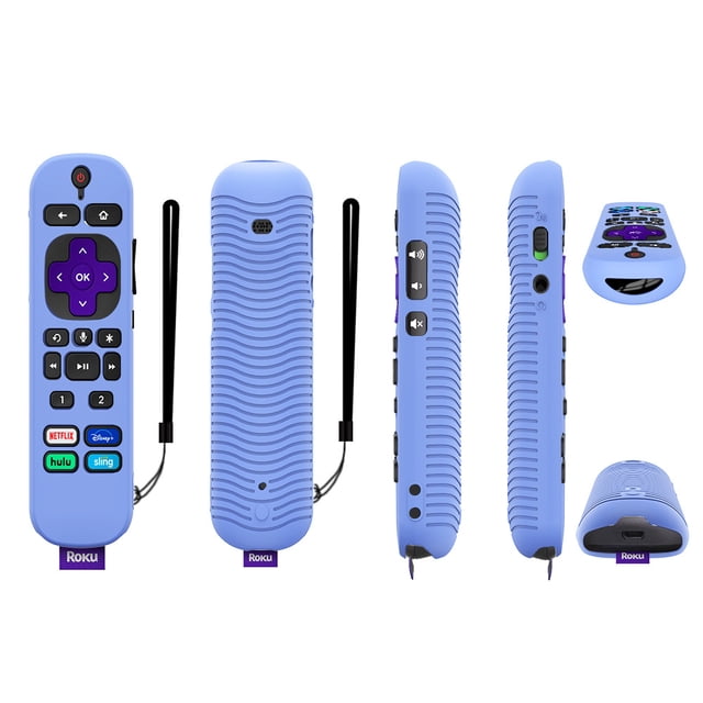 Silicone Protective Case for TCL Roku Voice Remote Pro TV Removable Remote Control Cover Dustproof Shockproof Protector Shell Luminous Blue