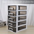 thumbnail image 6 of 5-Layer Plastic Drawer Unit -  Organizer (White Frame/Black Drawers)12.21 x 5.93 x 8.31 in, 6 of 15