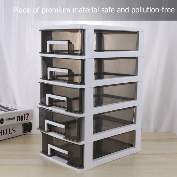 Five- Layer Storage Cabinet, Drawer Storage Organizer Desktop Storage Containers for Home Office