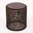 thumbnail image 4 of Seagrass Hand Woven Round Side Table With Solid Mango Wood Top 18" Wide Mid-Century Accent Table, 4 of 7
