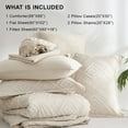 thumbnail image 6 of Flymme Beige Tufted Comforter Set Queen Size 7 Piece Bed in a Bag Shabby Chic Boho Comforter and Sheet Set Soft Microfiber Complete Bedding Sets, 6 of 7