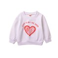 thumbnail image 2 of XXWXYD Girls' Valentine's Day Hoodie - Cute Toddler Girls' Long Sleeve Letter Print Cotton Hooded Sweater for 1-7 Years, Soft Cozy Kids' Autumn Winter Outfit, 2 of 9