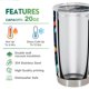 thumbnail image 5 of Taza de café Tumbler Oasisdream de 600 ml con estampado de cohetes, 5 of 6