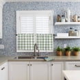 thumbnail image 5 of Sage Green Check Half Window Curtain 36 Inches Long, Modern Rustic Green Buffalo Plaid Window Treatment Curtain Drapes, Small Tier Curtains for Bathroom Over Sink, 27.5"x36", 2 Panels, 5 of 7