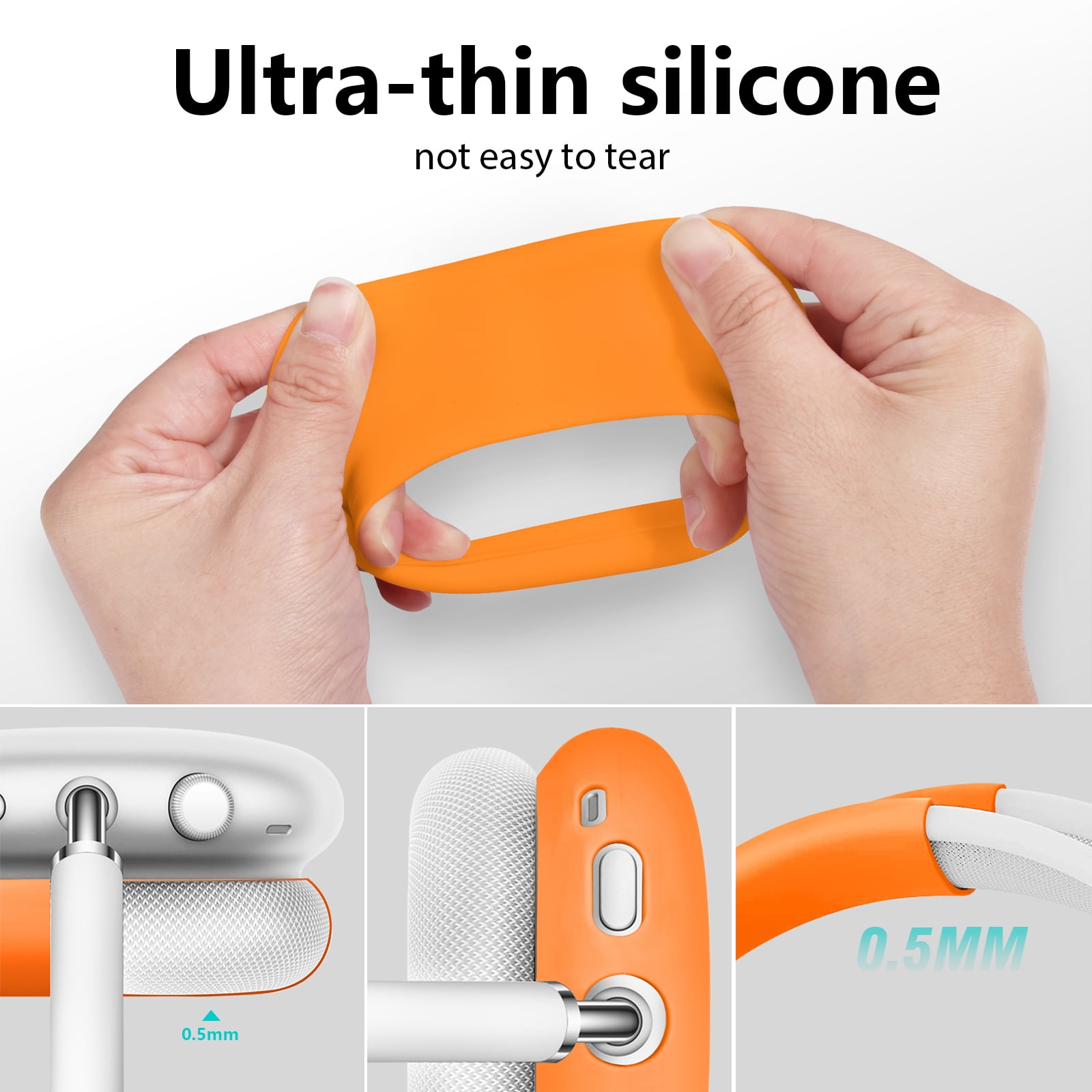 SaharaCase Flüssig-Silikon Hülle Für AirPods Max – Stoßfest, Wasserabweisend, In Orange