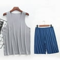 thumbnail image 3 of Chiccall Mens 2 Pieces Summer Outfits Elastic Waist Shorts Solid Sleeveless V Neck Tank Tops, 3 of 4