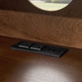 thumbnail image 6 of Mid Century Modern Fluted Nightstand with Charging Station USB Ports & Outlet Hole & 4 Solid Wood Legs, Farmhouse End Table with Open Space and Drawer Dresser, Walnut, 6 of 9