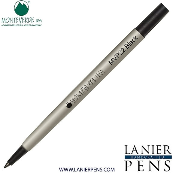 Lanier Combo Pack - 1 Pack - Monteverde Rollerball P22 Paste Ink Refill Compatible with most Parker Style Rollerball Pens - Black (Fine Tip 0.6mm)