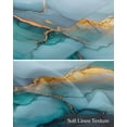 thumbnail image 6 of Teal Golden Marble Kitchen Valances for Windows Farmhouse Linen Window Valance Curtain for Living Room Window Treatment Aesthetics Modern Abstract Art Valance Rod Pocket Topper Drape, 60 x 18 Inch, 6 of 6