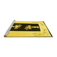 thumbnail image 2 of Ahgly Company Machine Washable Indoor Square Oriental Yellow Asian Inspired Area Rugs, 4' Square, 2 of 4