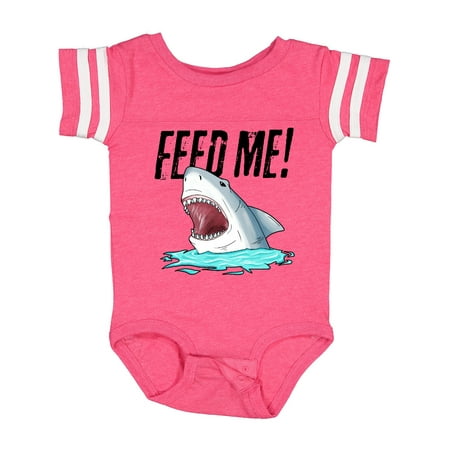 

Inktastic Feed Me with Shark Head Gift Baby Boy or Baby Girl Bodysuit
