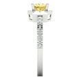 thumbnail image 3 of 0.89 ct Princess Cut Simulated Yellow Diamond Halo Engagement Ring for Women in 18K White Gold, 3 of 5