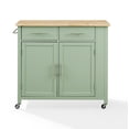 thumbnail image 3 of Crosley Furniture Savannah Wood Top Drop Leaf Kitchen Island/Cart in Mint Green, 3 of 17
