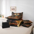 thumbnail image 6 of Homewish Boho Bohemain 7-Piece Twin Bedding Sets,Rustic Fungus Mushroom Bedding Comforter Set,Orange Black Sheet Sets For Kids,Super Cozy Room Decor Reversible, 6 of 8