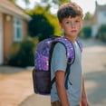 thumbnail image 4 of Uorisanigo School Backpack 17 inch for Kids 5-12, Lightweight Purple Floral Dragon Casual Daypack with Adjustable Padded Straps, Perfect for Preschool, Elementary, Camps and Travel, 4 of 7