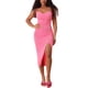 thumbnail image 1 of INSPIRE CHIC Drape Cowl Neck para Mujeres Sin Mangas Cami Bodycon Con Abertura Espalda Midi Vestido Rosa XL, 1 of 6
