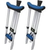 Carex Folding Aluminum Underarm Crutches - Lightweight, Great for Travel or Work, for 4'11" to 6'4" People, Blue, 2 Count