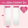 thumbnail image 6 of Paris Hilton 2-Piece Glass Food Storage Canister Set with Lids, Kitchen Containers for Flour, Sugar, & Pasta, 7 Cup Capacity, Pink, 6 of 7