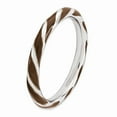 thumbnail image 3 of Sterling Silver Stackable Expressions Twisted Brown Enameled Ring - Size 6, 3 of 3
