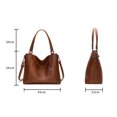 thumbnail image 2 of Bolso de mano para mujer, bolso de hombro grande de piel, ligero, elegante, para negocios, escuela, compras, color negro, 2 of 2