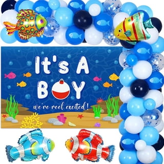 Gender Reveal Party Decorations, FiSHE or FisHE Theme Banner, Fishing HE or  SHE Party Sign, Fisherman Bunting Supplies and Favors for Boys or Girls