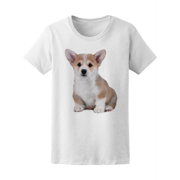 Cute Puppy Welsh Corgi Pembroke T-Shirt Women -Image by Shutterstock, Female Large