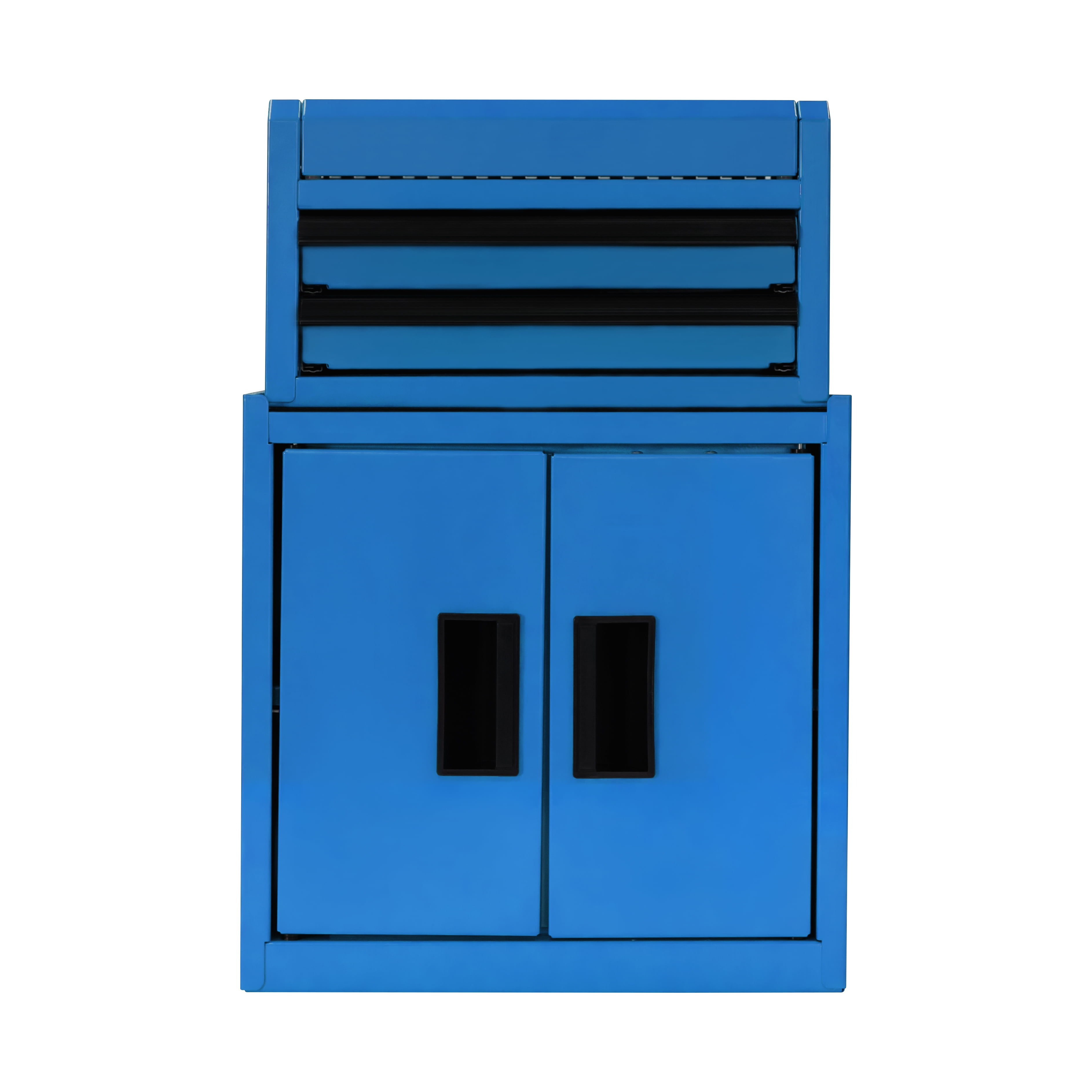 Hyper Tough Mini Tool Cabinet, 11.6-inch Blue Steel Storage with Double Doors & Top Mat