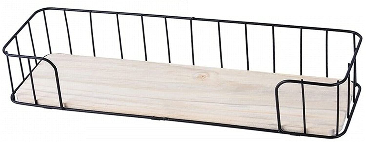 Wall Mounted Shelf 1pc Wall Mounted Wire Rack Industrial Metal Wood