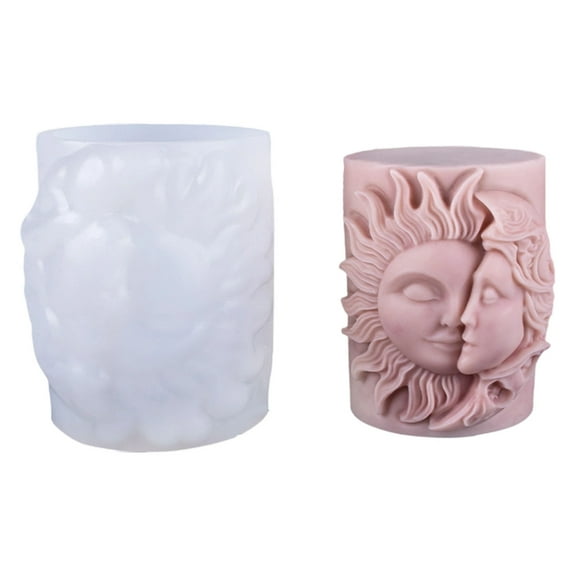 Embossed Goddess Candle Molds Cylinder Candle Silicone Molds for Epoxy Resin Making Candle Soap Gypsum Silicone Molds