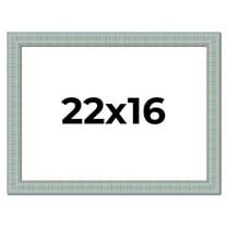 22x16 Frame Blue Teal Distressed Solid Wood Picture Frame | 1.625 Inch Moulding Width | Sonoma Blue