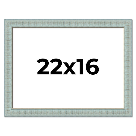 22x16 Frame Blue Teal Distressed Solid Wood Picture Frame | 1.625 Inch Moulding Width | Sonoma Blue