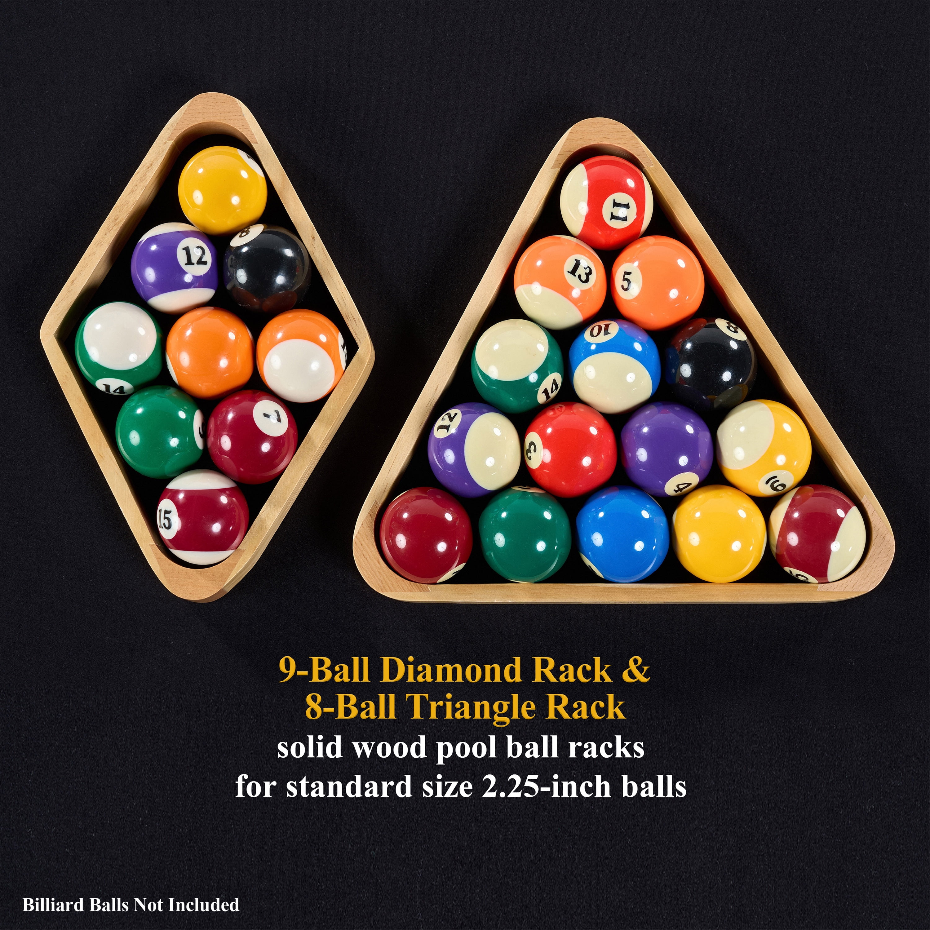 Barrington Billiards Solid Wood 2-Piece Rack Set for Standard 2-1/4 inch Pool Balls