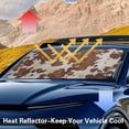 thumbnail image 6 of Xixirimido Windshield Sun Shade for Car SUV Truck Foldable Sunshade for Car Windshield Block UV Rays Keep Your Vehicle Cool Car Interior Accessories, Brown Cow Print, 6 of 8
