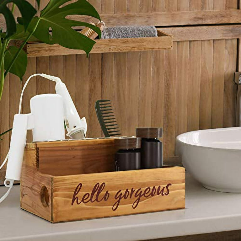 Buy Wholesale China Wall Mount Hair Tools Organizer Bathroom Vanity Caddy  Wooden Hair Accessories Organizer Blow Dryer Holder With 4 Hooks & Wooden Hair  Dryer Holder at USD 4