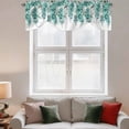 thumbnail image 3 of Tie Up Valances for Windows, Teal Eucalyptus Leaves Adjustable Valance Curtains Window Treatment for Living Room/Bedroom, Weeping Botanical Branches Rod Pocket Kitchen Curtains & Drapes 54x18 Inch, 3 of 9