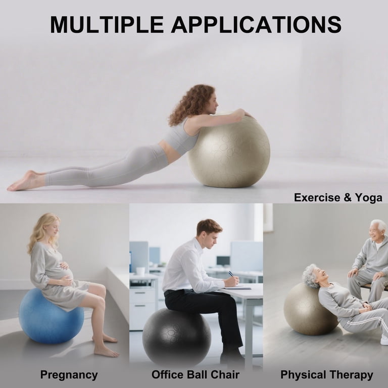 Athletic Works 55cm Exercise Yoga Ball with Air Pump photo 4