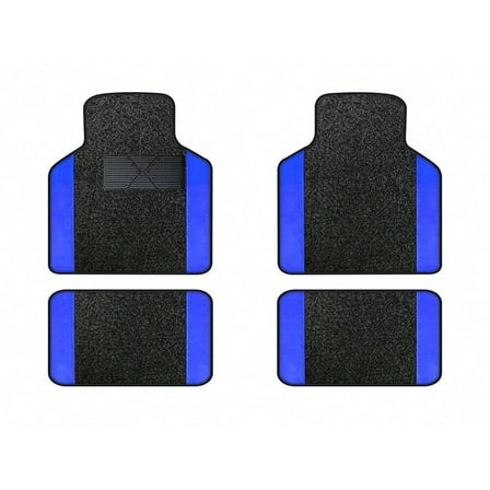 Leadwolf Car Floor Mats universal Full Coverage Auto Floor Mats All Weather Luxury Floor Liners Quality Car Mats Protector Car Carpet Black and Blue 4PCS