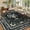 Black, variant on Nanan 8'x10' Machine Washable Area Rug Vintage Tiger Floral Print Low Pile Indoor Floor Carpet for Living Room Bedroom Entryway,Green