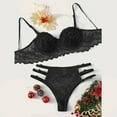 thumbnail image 2 of Lingerie Sets for Women New Fashion Lace Lingerie Underwear Sleepwear Steel Ring Pajamas Garter Bra Set, Color:Black, Size:M, 2 of 8