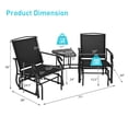 thumbnail image 4 of Costway Double Swing Glider Chair Rocker Glass Table Umbrella Hole Black, 4 of 9