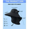 thumbnail image 7 of Womens Sun Hat Outdoor UV Protection Wide Brim Fishing Hat with Ponytail Hole Neck Flap for Beach Hiking Camping, 7 of 7